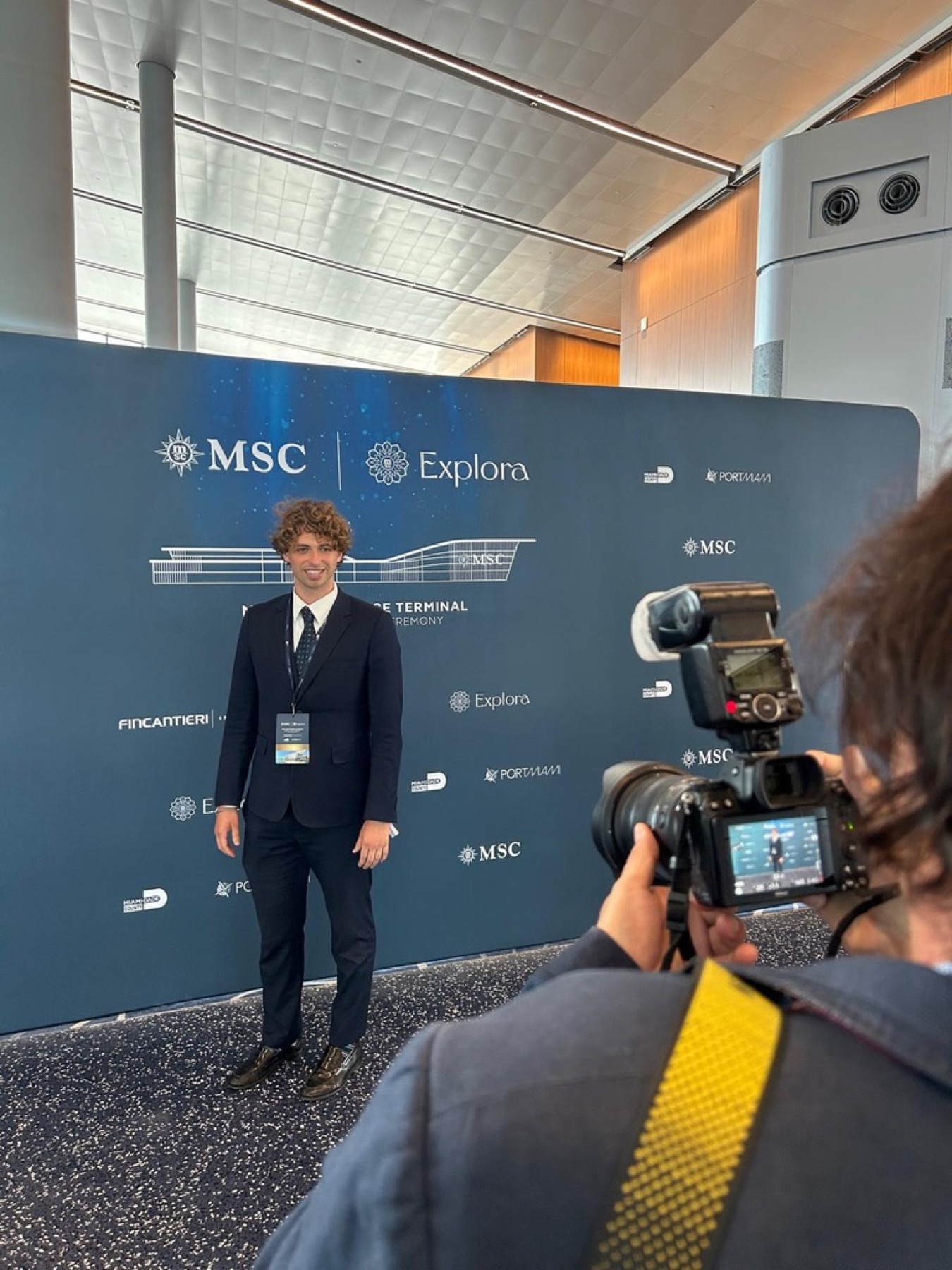 Pietro Cannata a un evento internazionale di MSC ed Explora Journeys